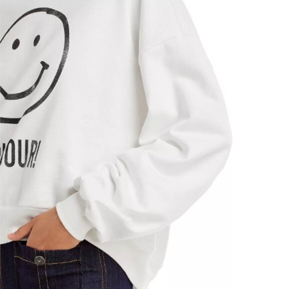 Cinq à Sept Bonjour Smiley Face Sweats à Sept Bonjour Smiley Face Sweatshirt - Picture 3 of 8